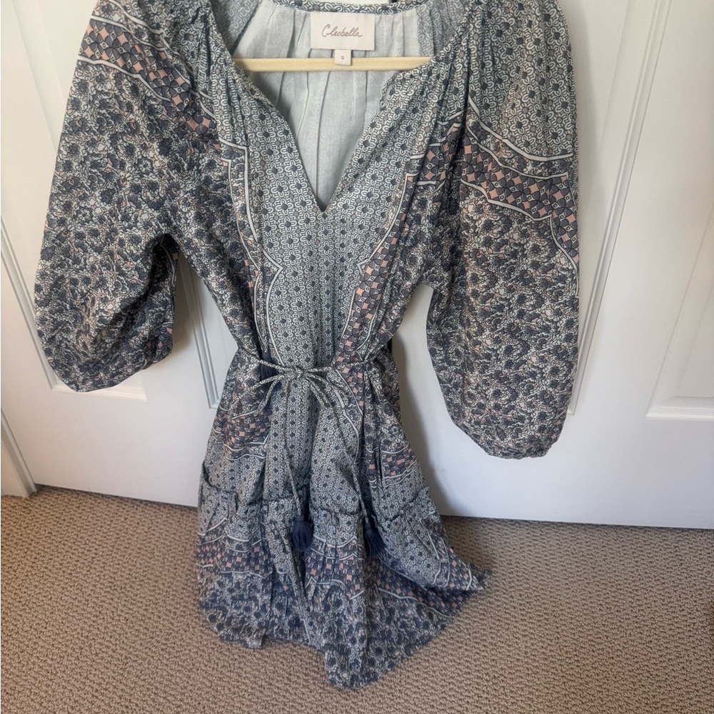 Cleobella Blue and Pink Patterned Mini Dress